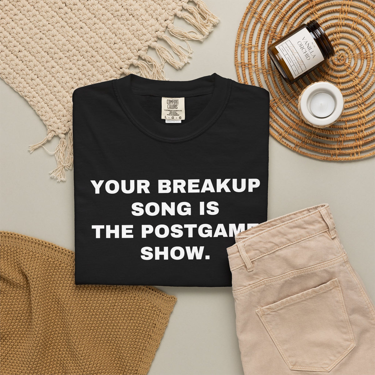 NASHVILLE FANS — YOUR BREAKUP SONG IS THE POSTGAME SHOW. — Black shirt, lifestyle front view
