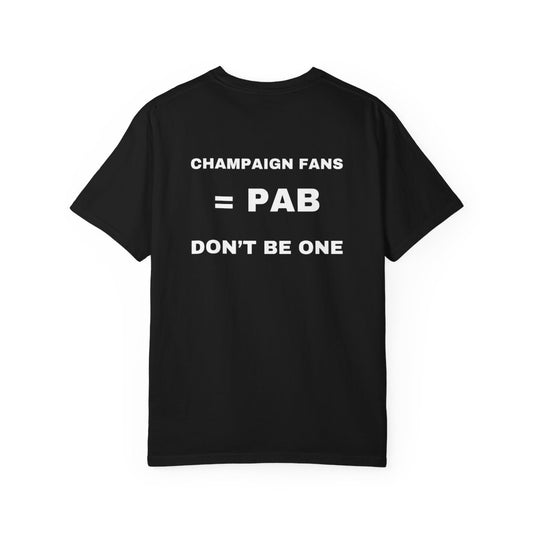 Champaign Fans black shirt back mockup