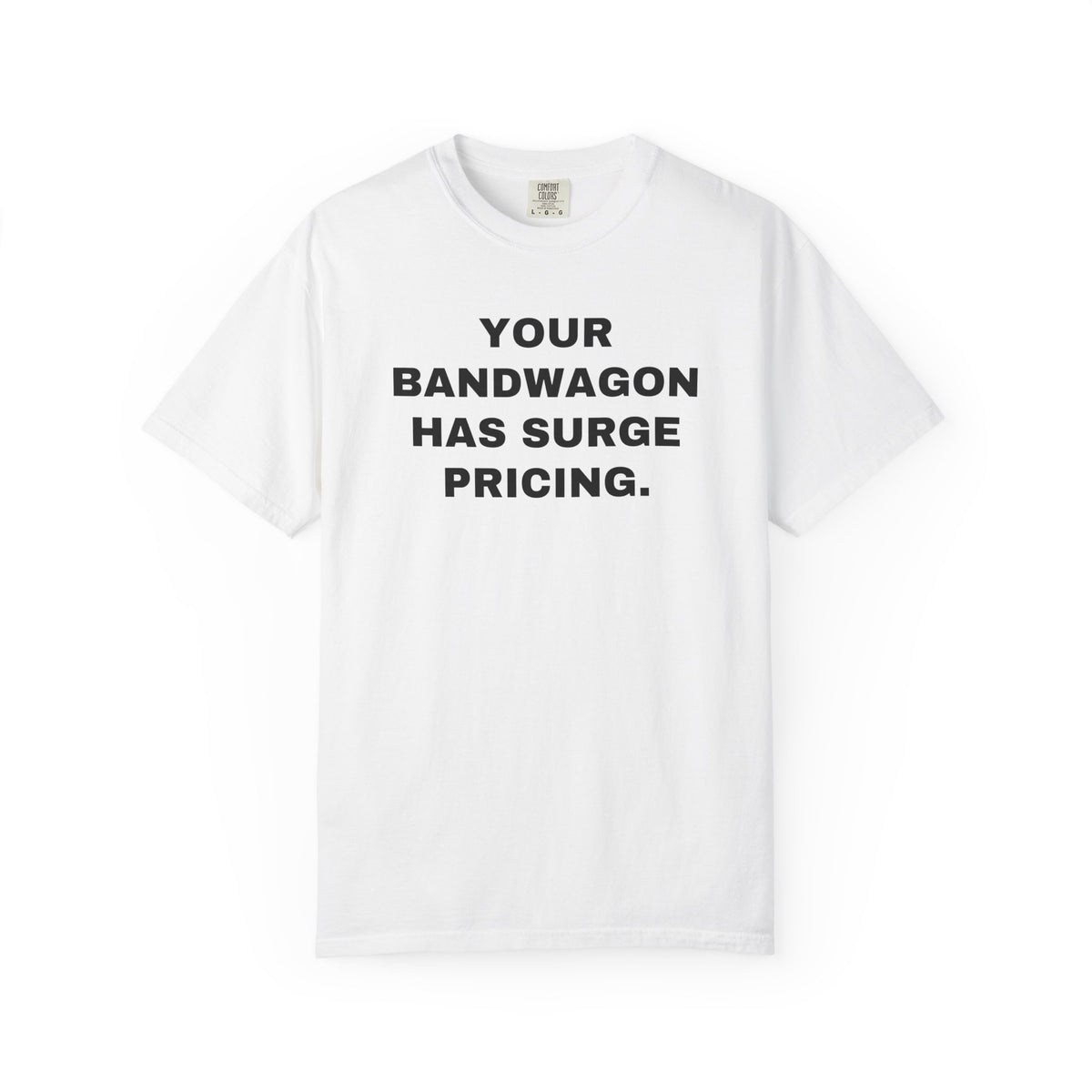 Kansas City fans PAB rivalry tee — White front. Your Bandwagon Has Surge Pricing.