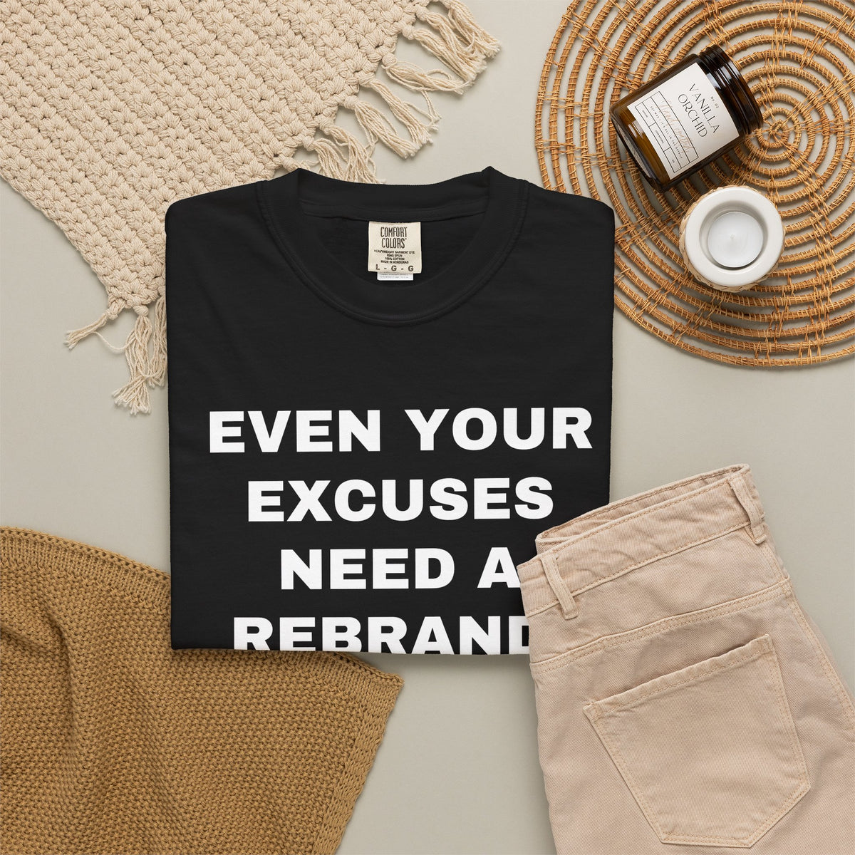 WASHINGTON, D.C. FANS — EVEN YOUR EXCUSES NEED A REBRAND. — Black shirt, lifestyle front view