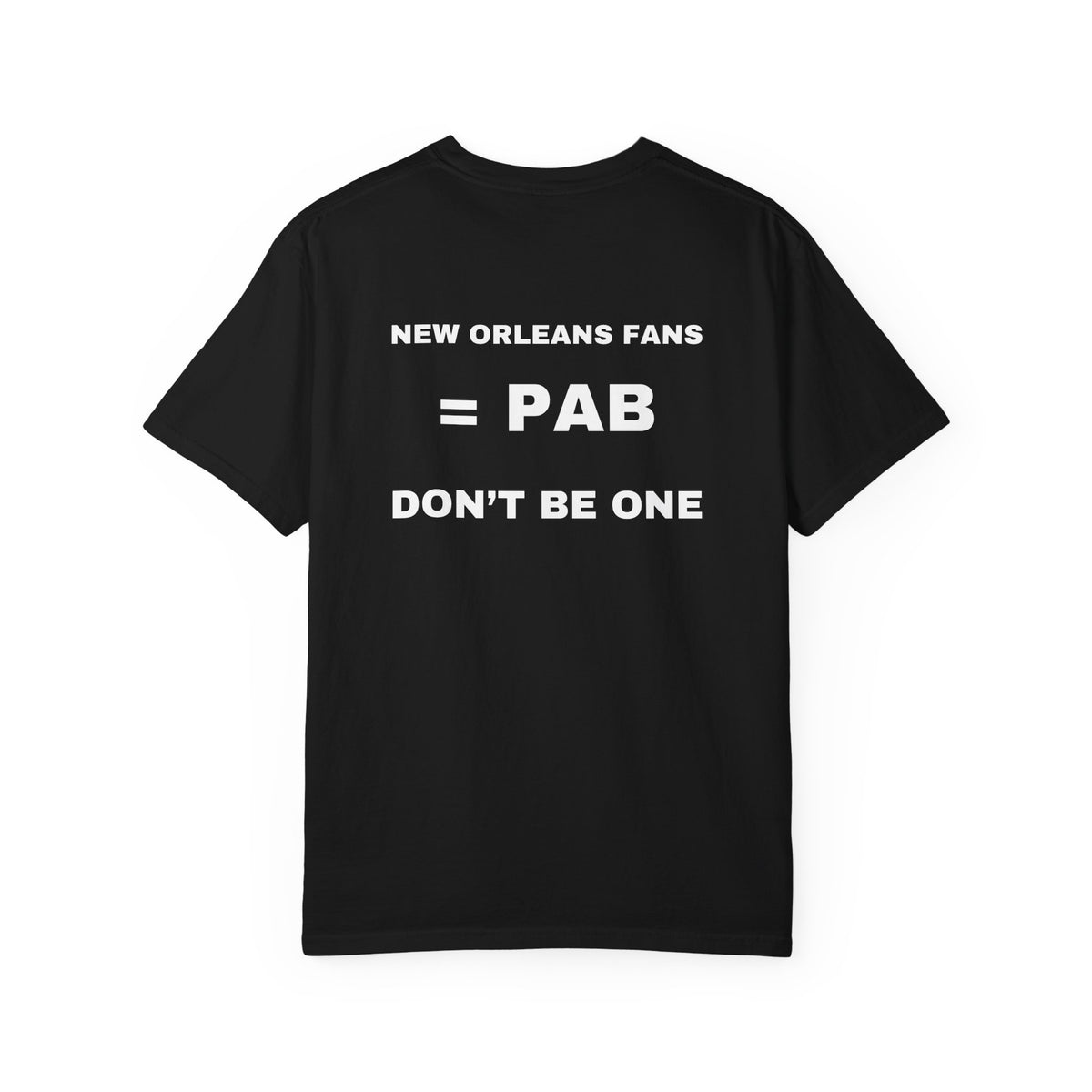 NEW ORLEANS FANS — IT'S NOT HOLDING. IT'S EMOTIONAL BAGGAGE. — Black shirt, back view