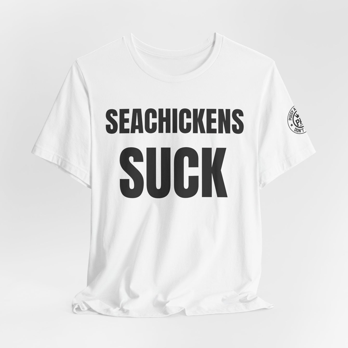 Seachickens Suck — Seattle Rivalry Tee — product photo 4