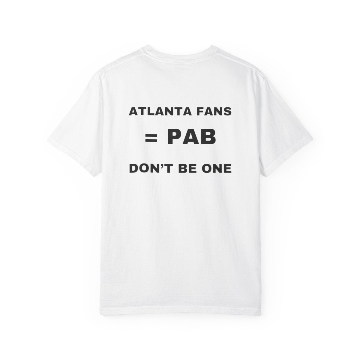 Atlanta Fans college rivalry white shirt back mockup
